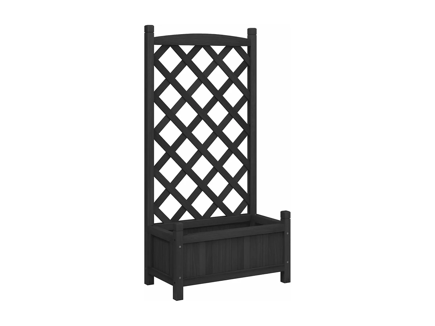 Jardinera con enrejado madera maciza de abeto negro