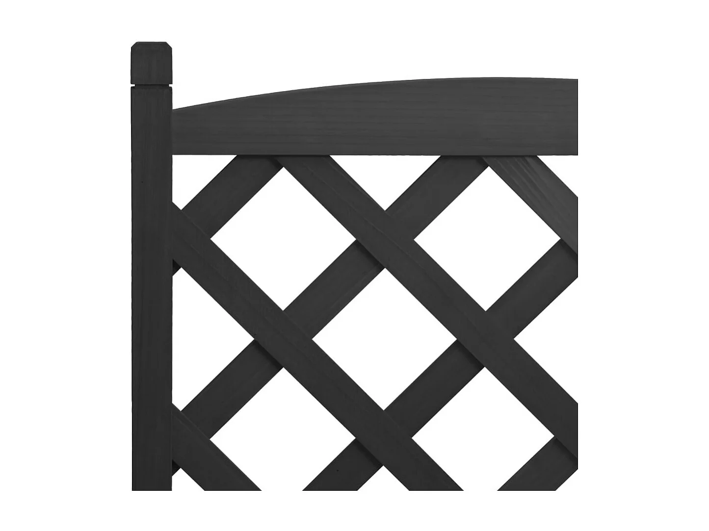 Vaso/floreira com treliça madeira de abeto maciça preto