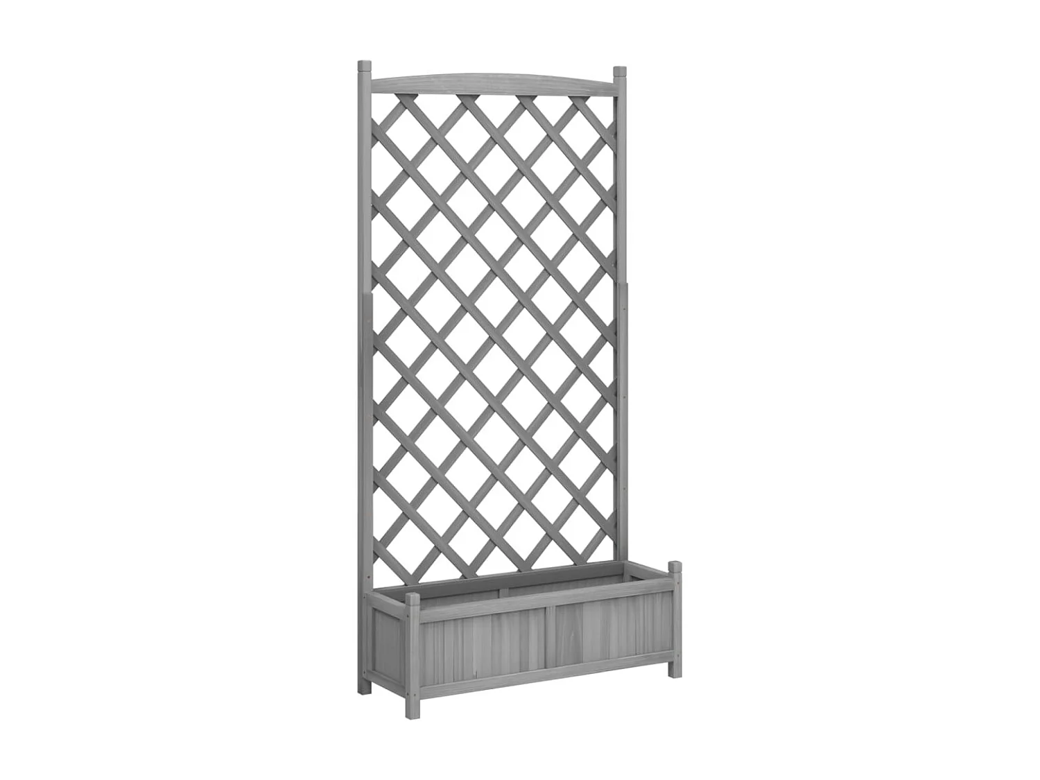 Jardinera con enrejado madera maciza de abeto gris