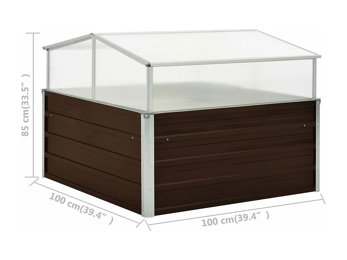 Serre Marron 100 x 100 x 85 cm Acier galvanisé