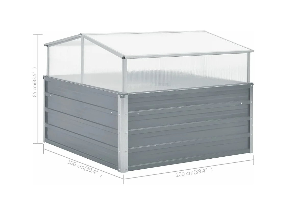 Serre 100 x 100 x 85 cm Grise Acier galvanisé
