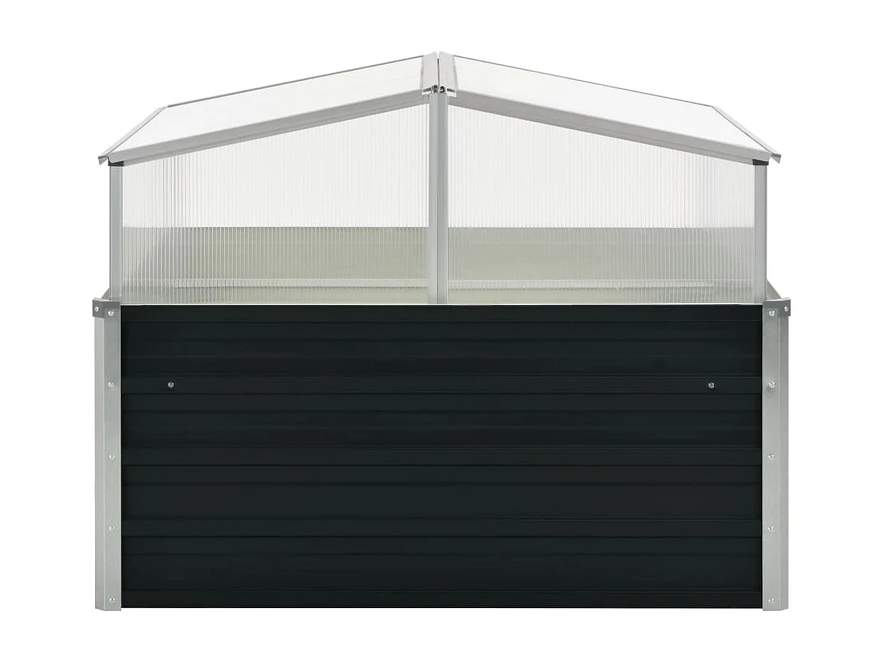 Serre Anthracite 100x100x77 cm Acier galvanisé