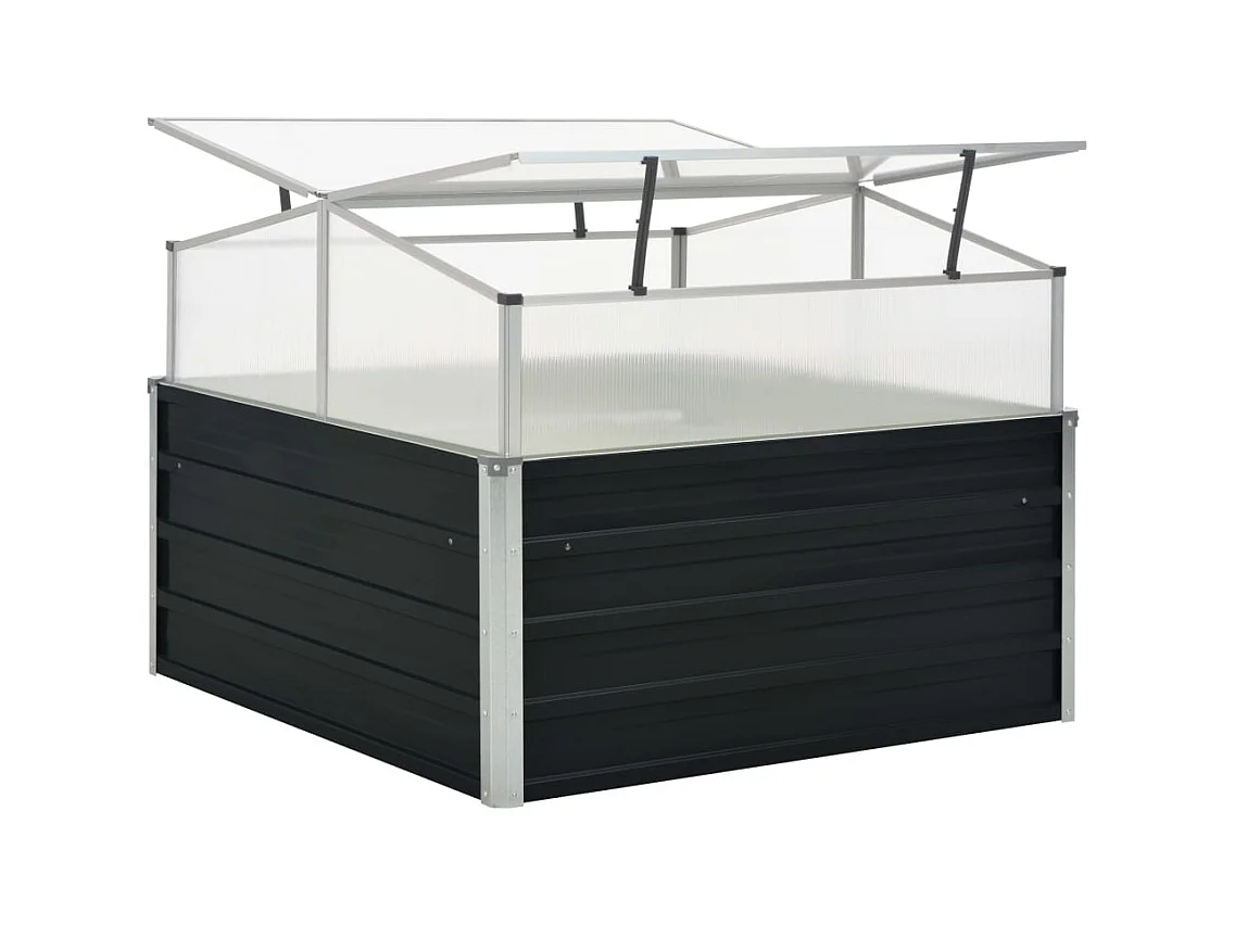 Serre Anthracite 100x100x77 cm Acier galvanisé