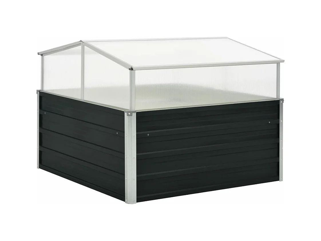 Serre Anthracite 100x100x77 cm Acier galvanisé