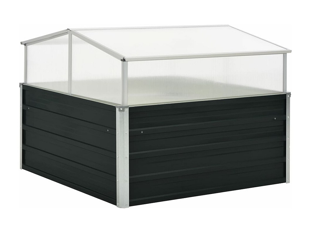 Invernadero de acero galvanizado gris antracita 100x100x77 cm