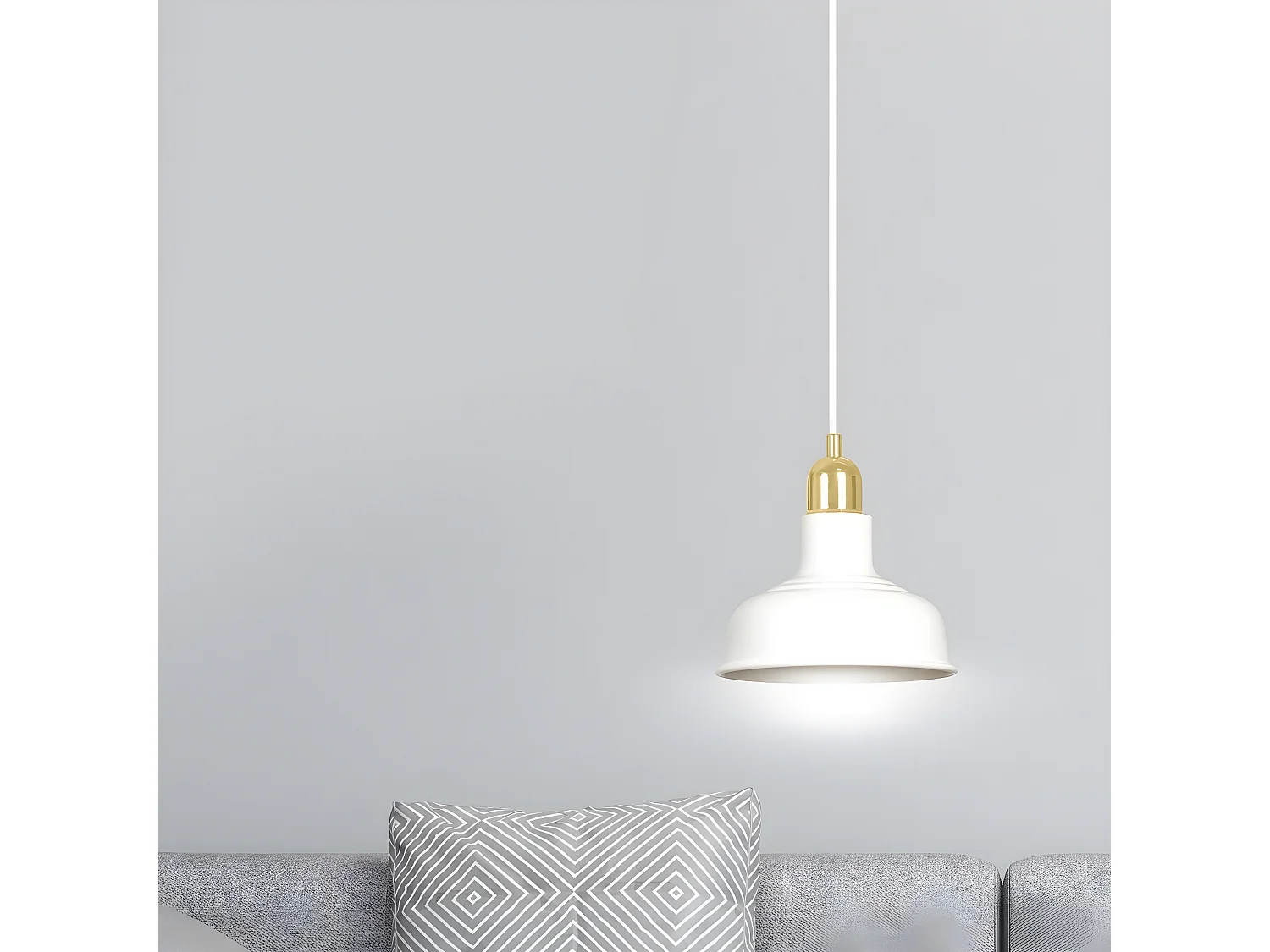 Candeeiro Suspenso Ibor, Branco, 21x100x21 cm, Seven Design