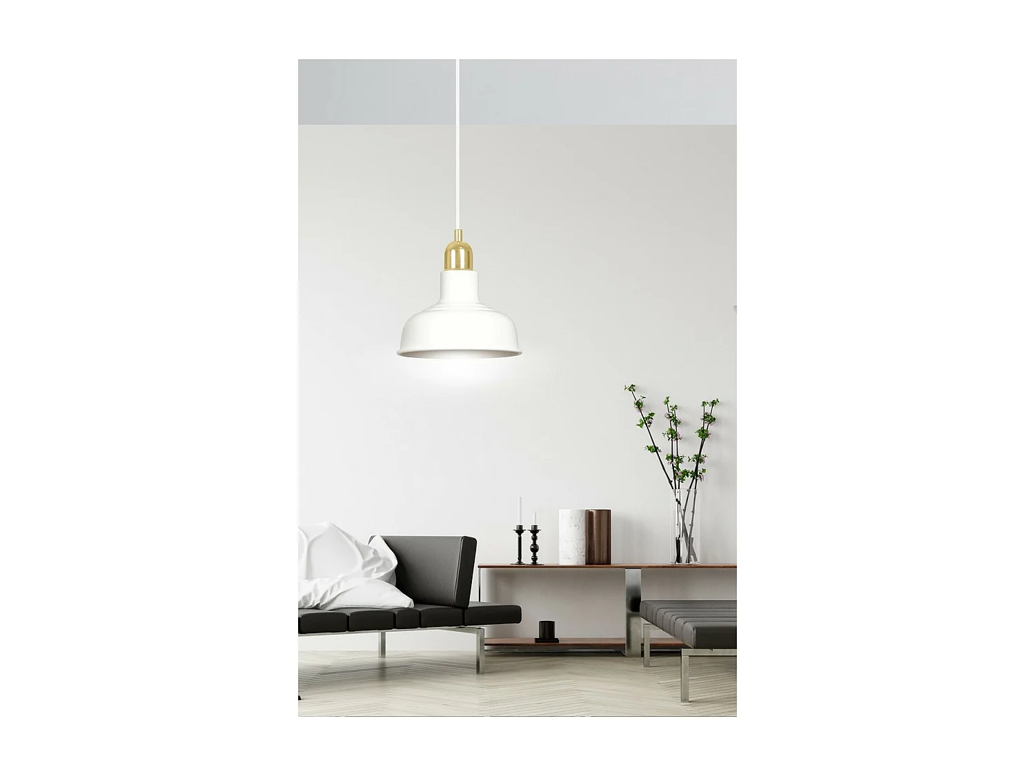 Candeeiro Suspenso Ibor, Branco, 21x100x21 cm, Seven Design