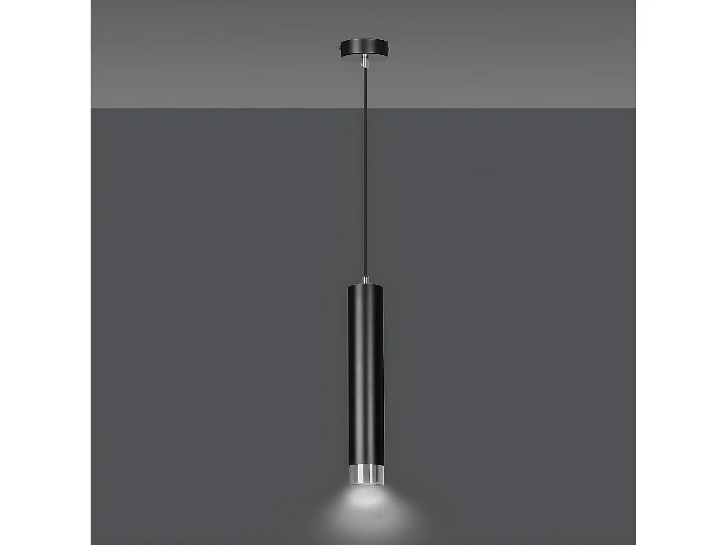 Lampa Wisząca Kibo 2, Czarny, 8x100x8 cm, Seven Design