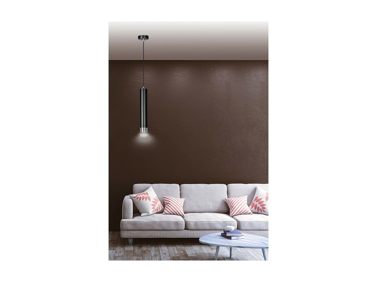 Lampa Wisząca Kibo 2, Czarny, 8x100x8 cm, Seven Design