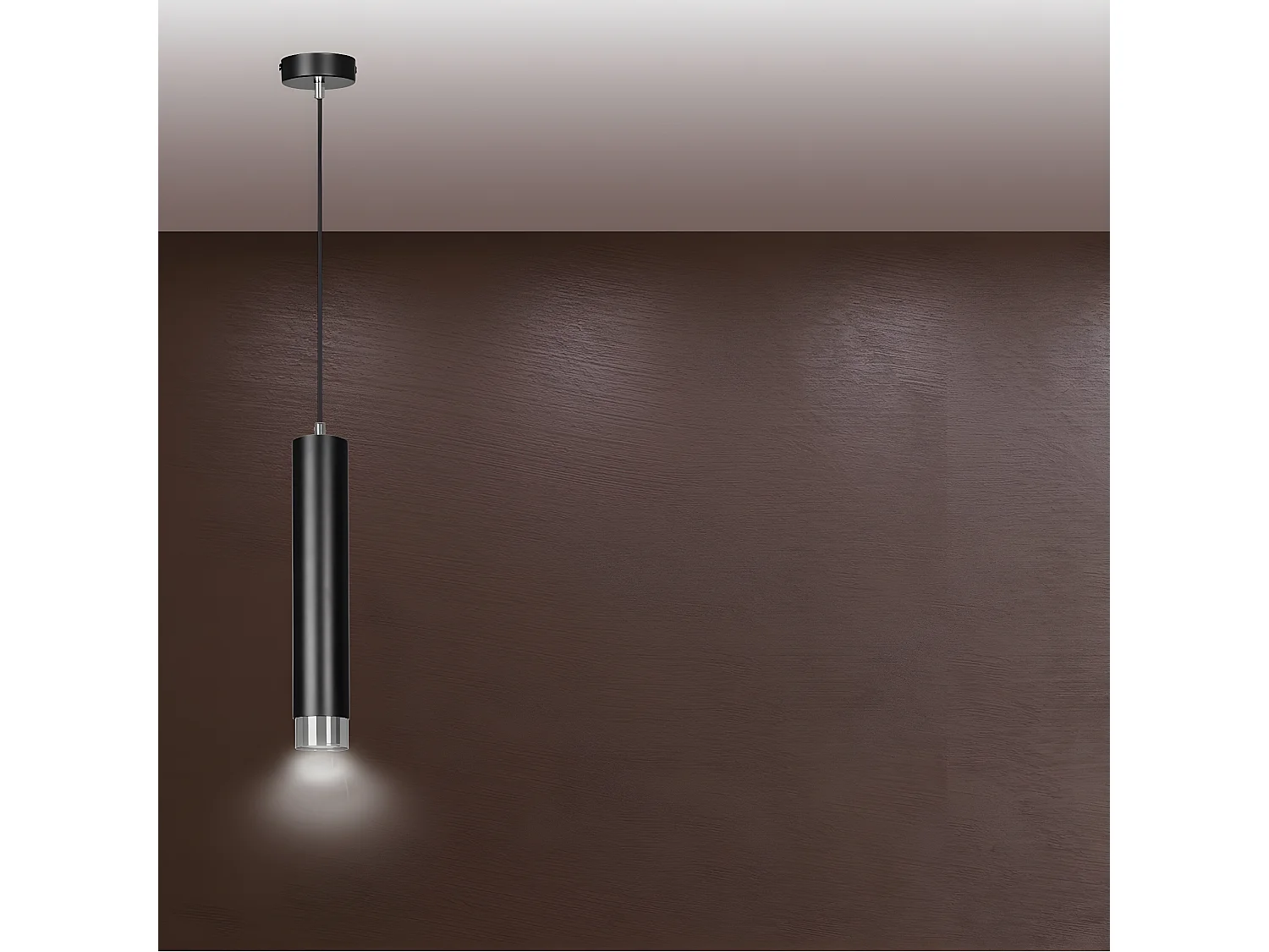 Lampa Wisząca Kibo 2, Czarny, 8x100x8 cm, Seven Design