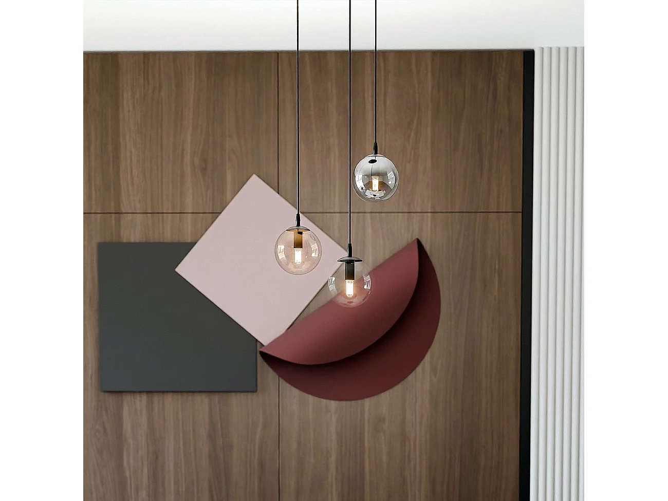 Hanglamp Cosmo, Zwart, 40x100x40 cm, Seven Design