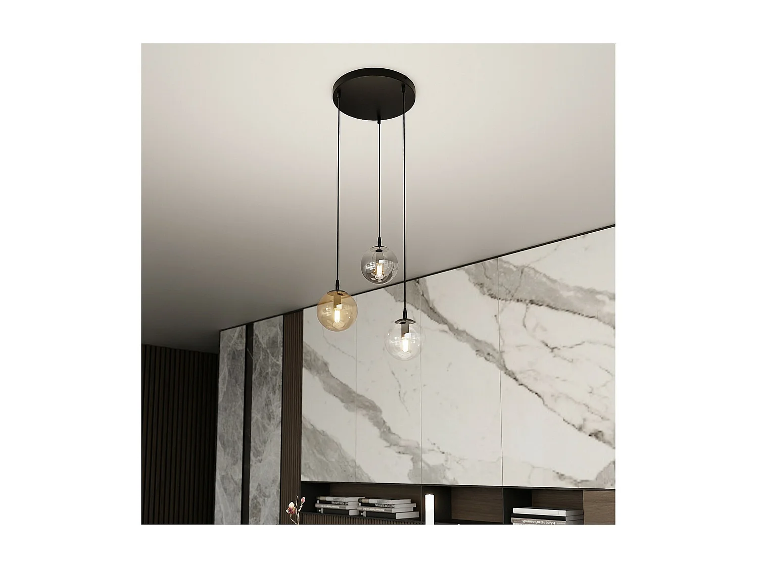 Hanglamp Cosmo, Zwart, 40x100x40 cm, Seven Design