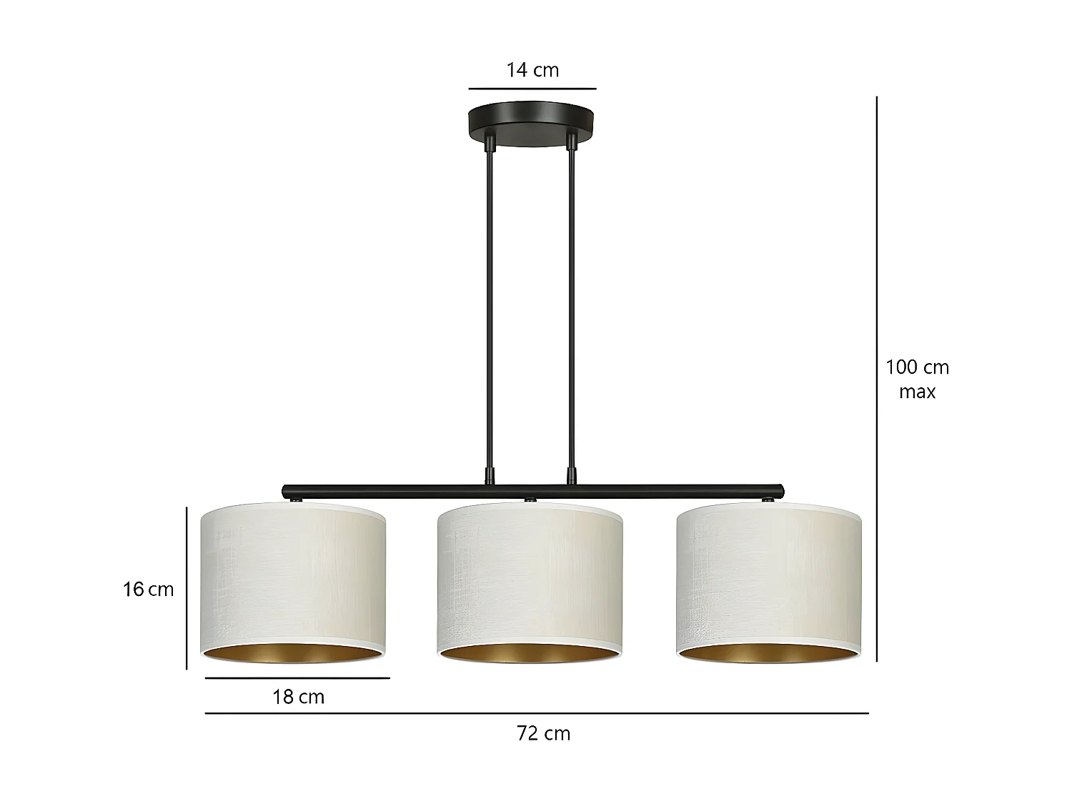 Suspension Hilde, Blanc, 72x100x18 cm, Seven Design