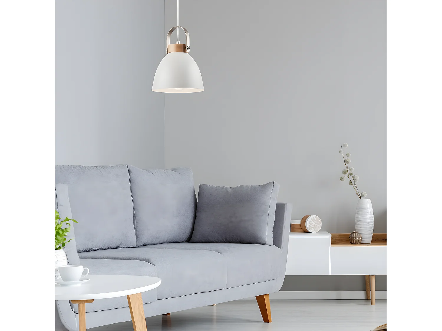 Hanglamp Danielle, Wit, 18x18x81 cm, Seven Design