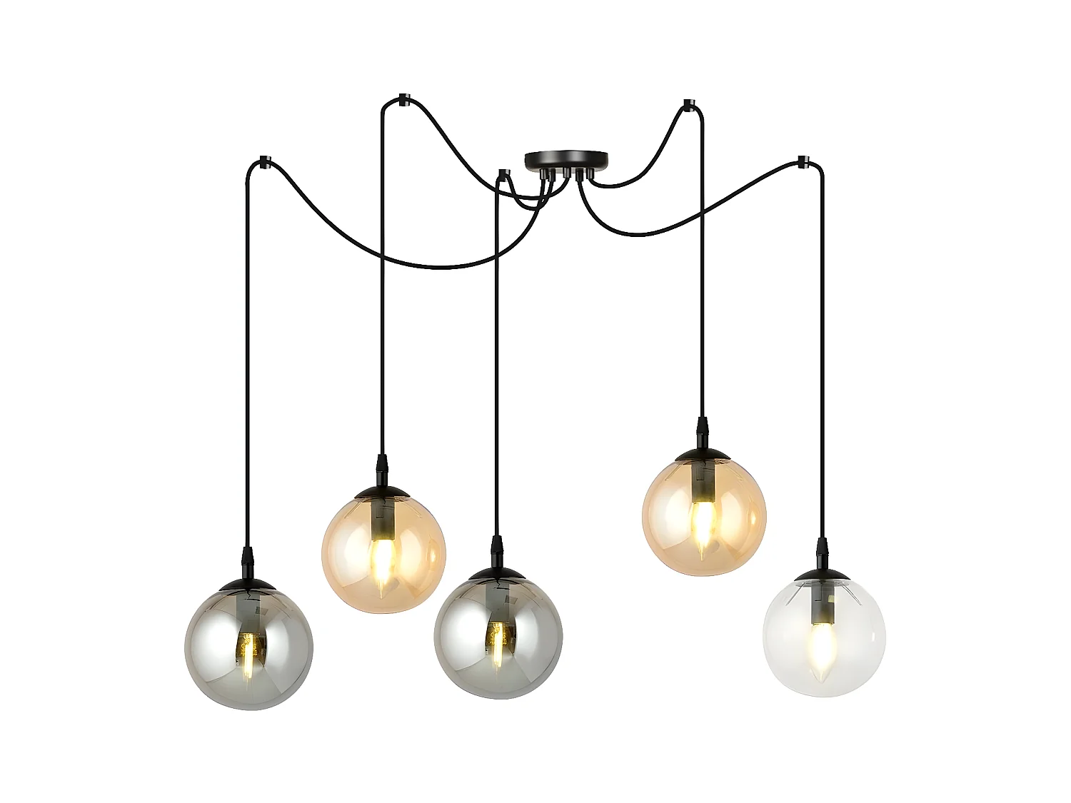 Lampada a Sospensione Gigi, Nero, 200x200x70 cm, EPIKASA