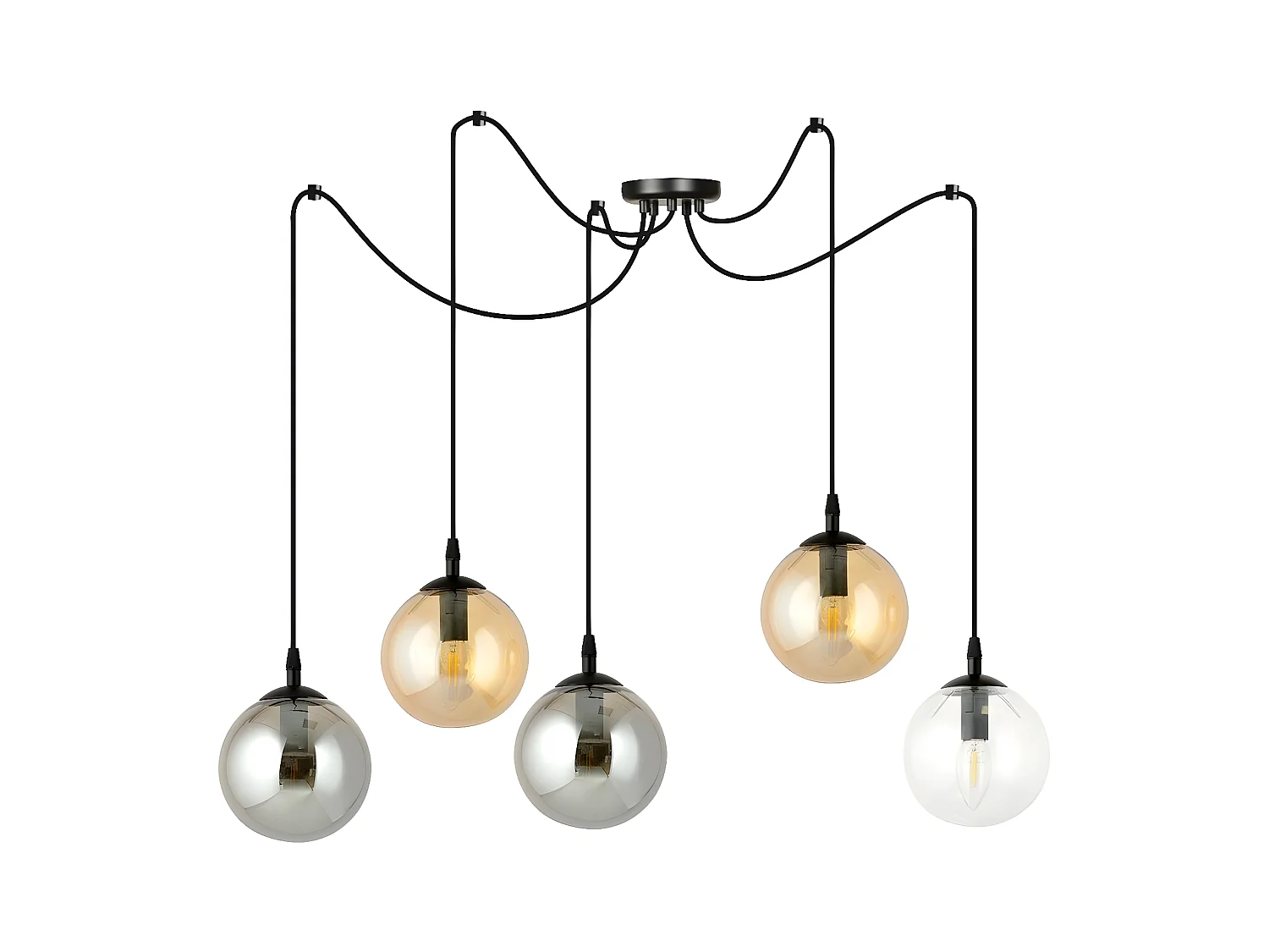 Lampada a Sospensione Gigi, Nero, 200x200x70 cm, EPIKASA