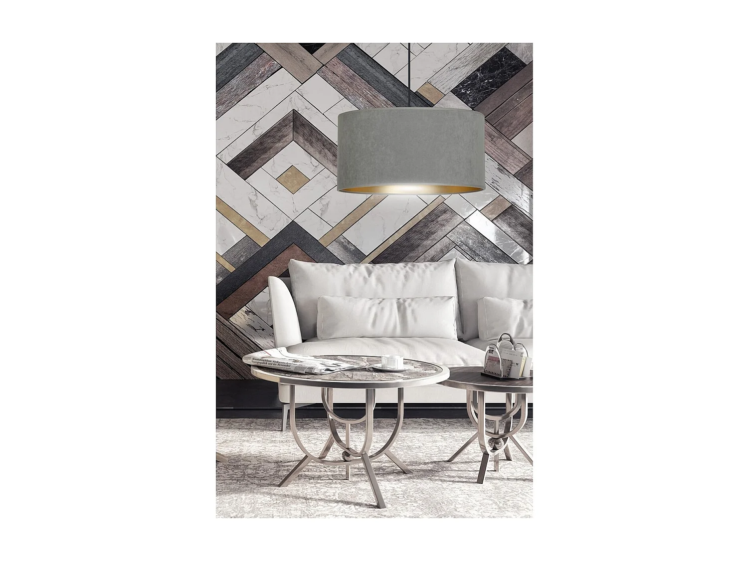 Hanglamp Hilde, Grijs, 35x100x35 cm, Seven Design