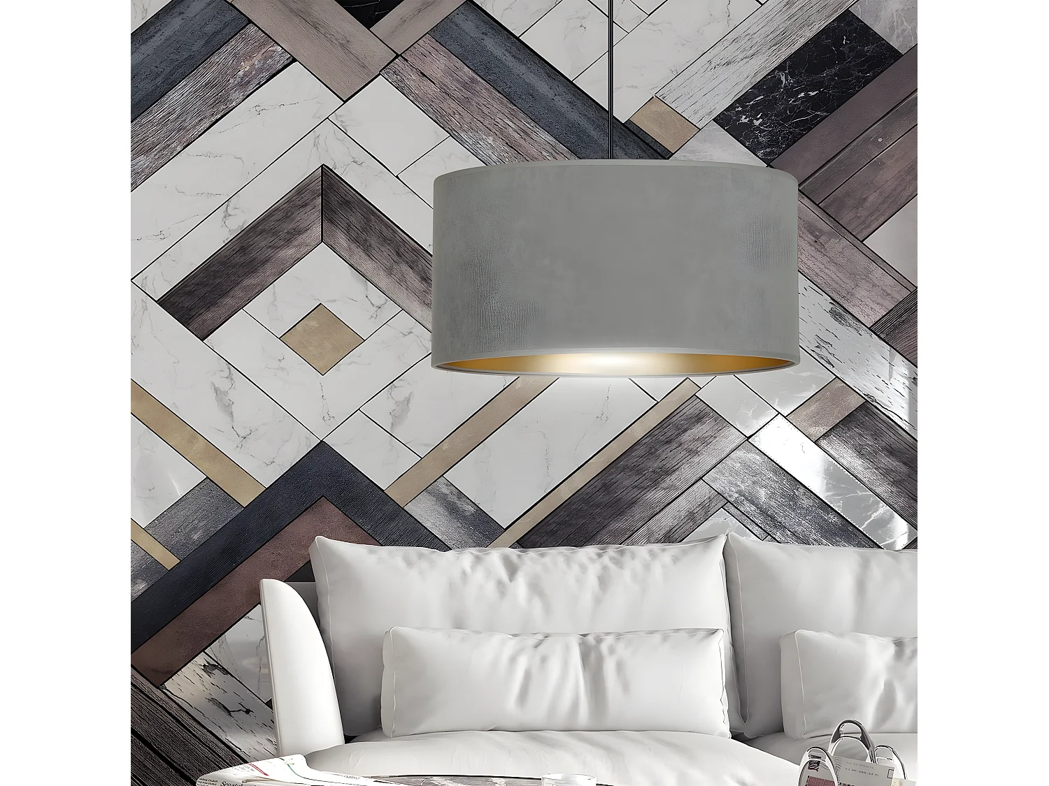 Hanglamp Hilde, Grijs, 35x100x35 cm, Seven Design