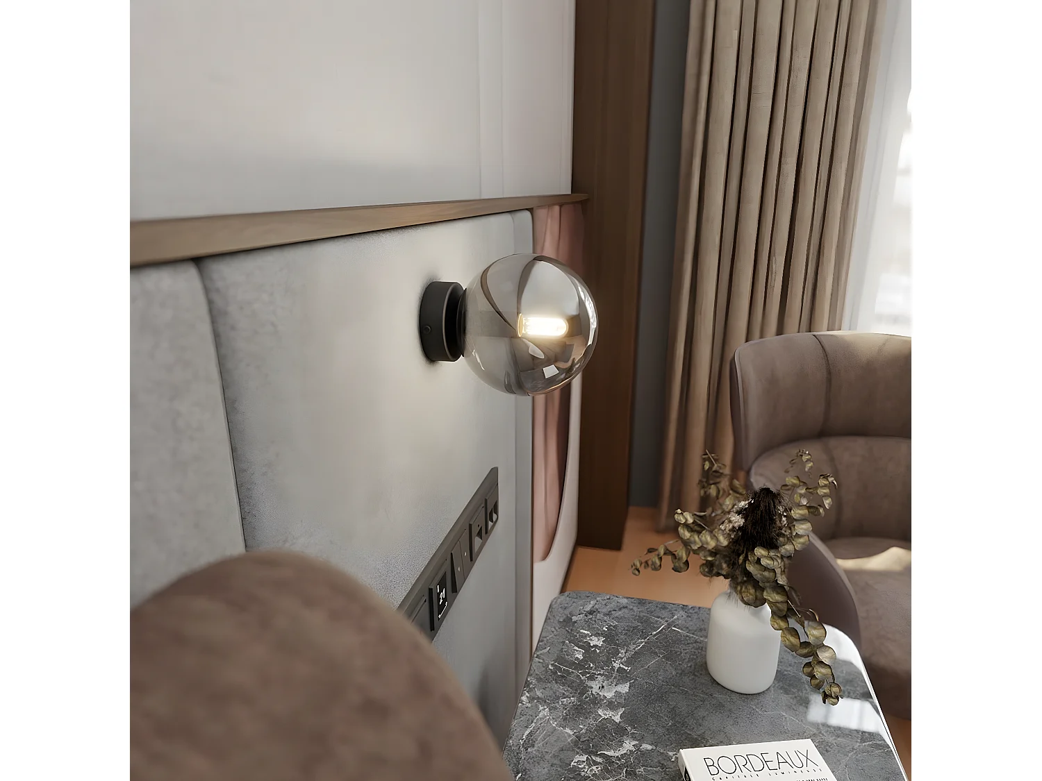 Candeeiro de Parede Rossi, Preto, 15x15x16 cm, EPIKASA