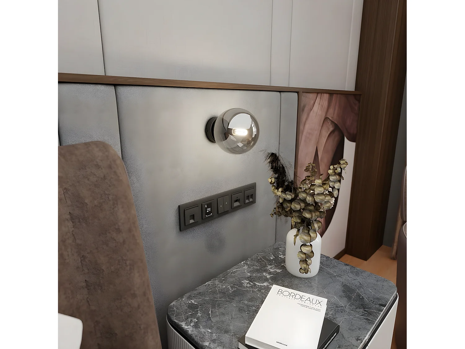 Applique Rossi 6, Noir, 15x15x16 cm, Seven Design