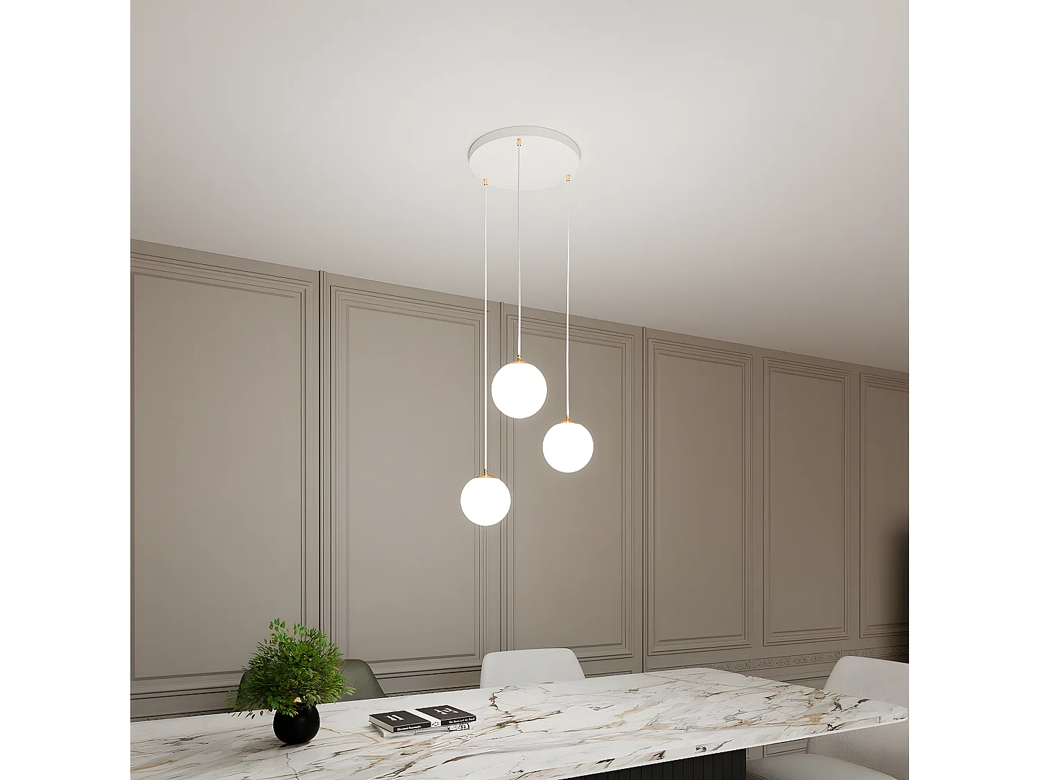 Hanglamp Royal, Wit, 40x100x40 cm, Seven Design
