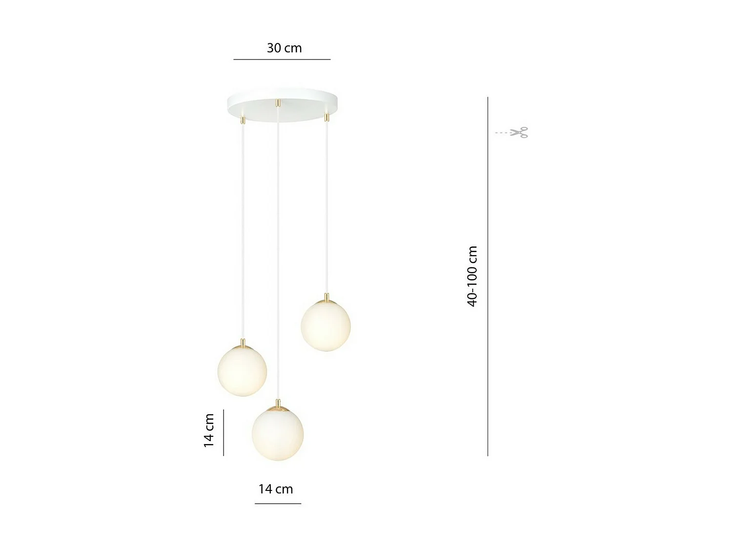 Hanglamp Royal, Wit, 40x100x40 cm, Seven Design