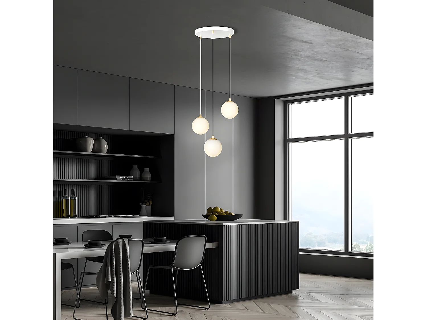 Lampa Wisząca Royal 2, Biały, 40x100x40 cm, Seven Design