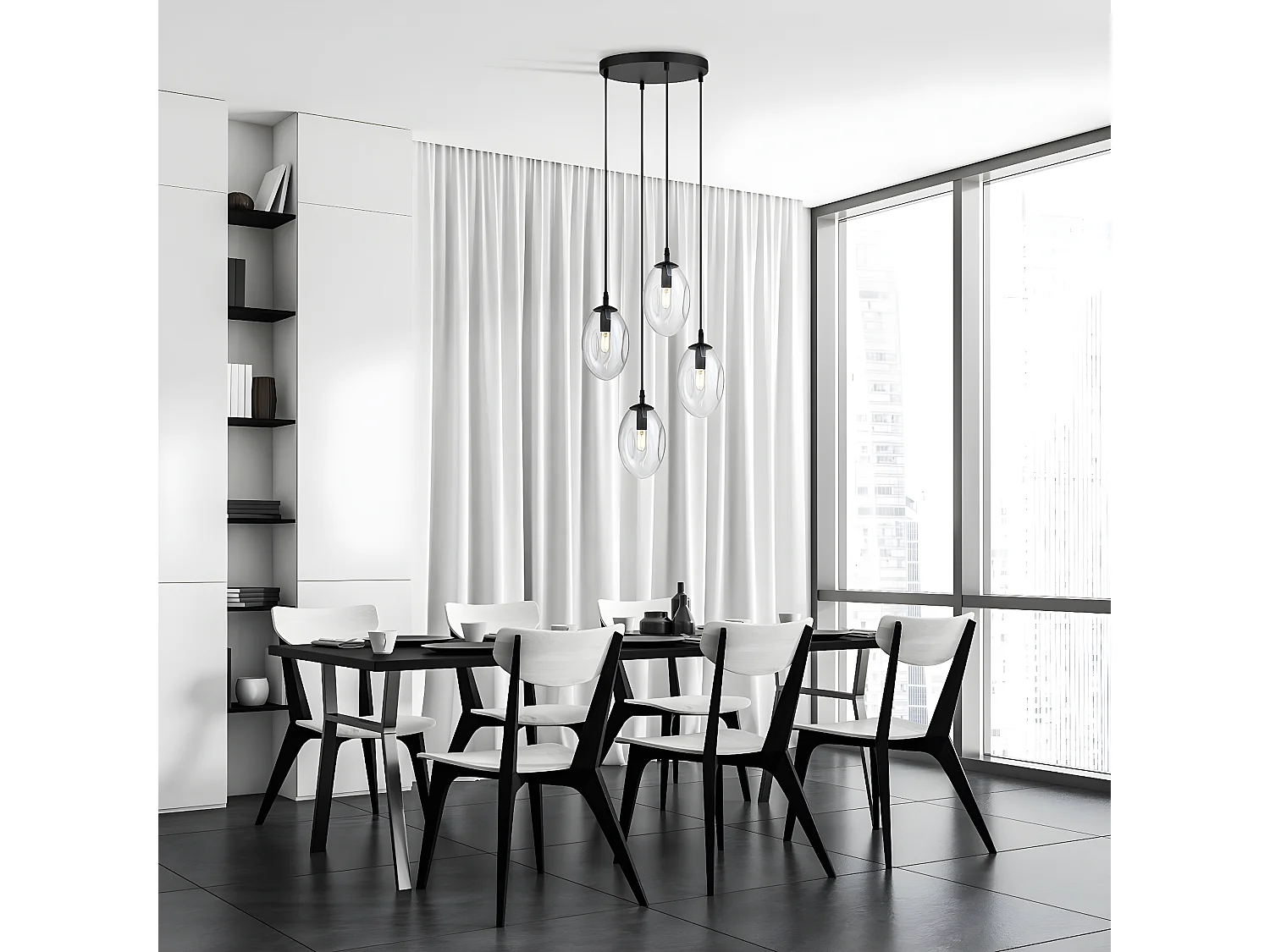 Suspension Astral 1, Noir, 40x100x40 cm, Seven Design