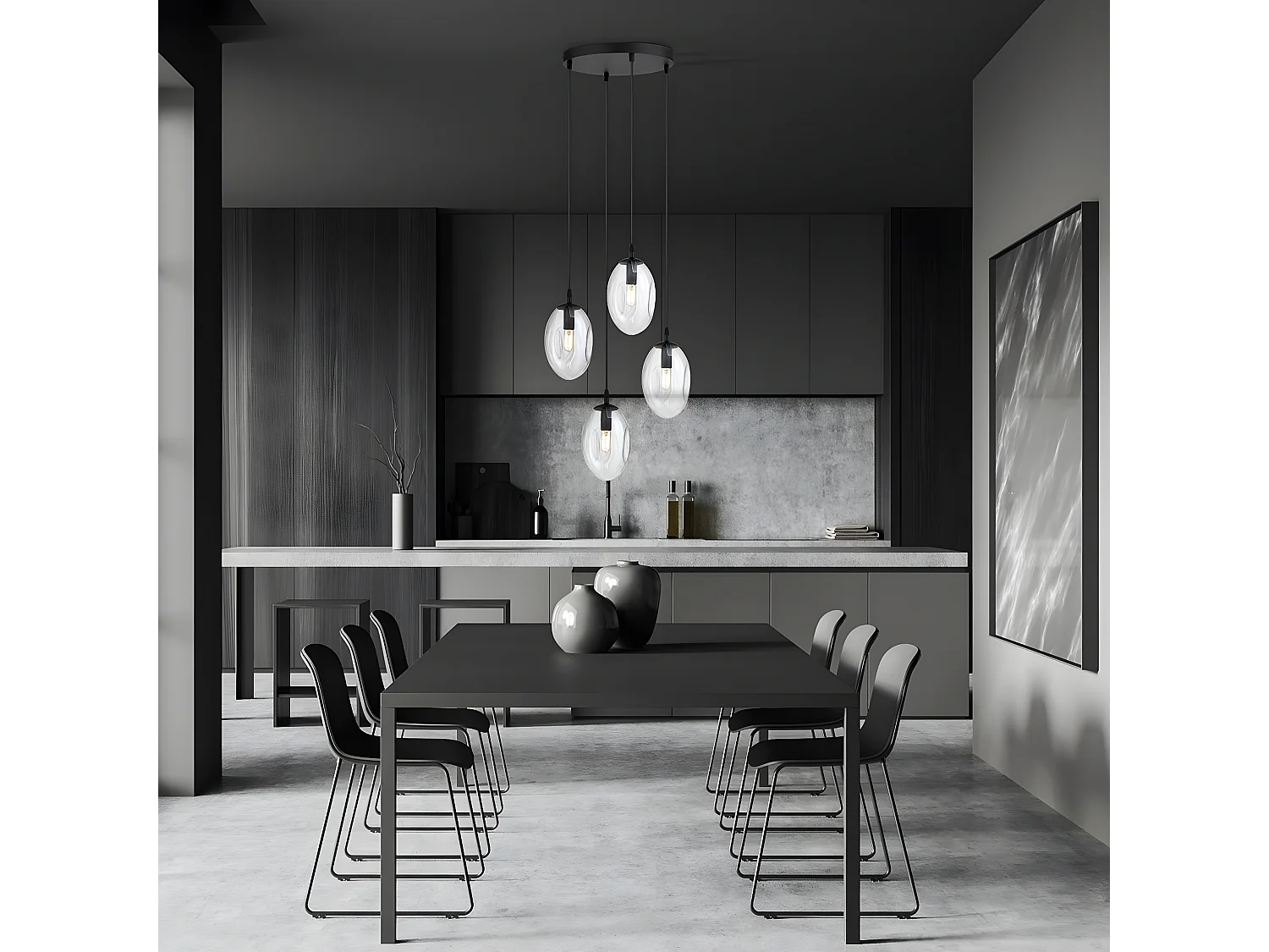 Suspension Astral 1, Noir, 40x100x40 cm, Seven Design