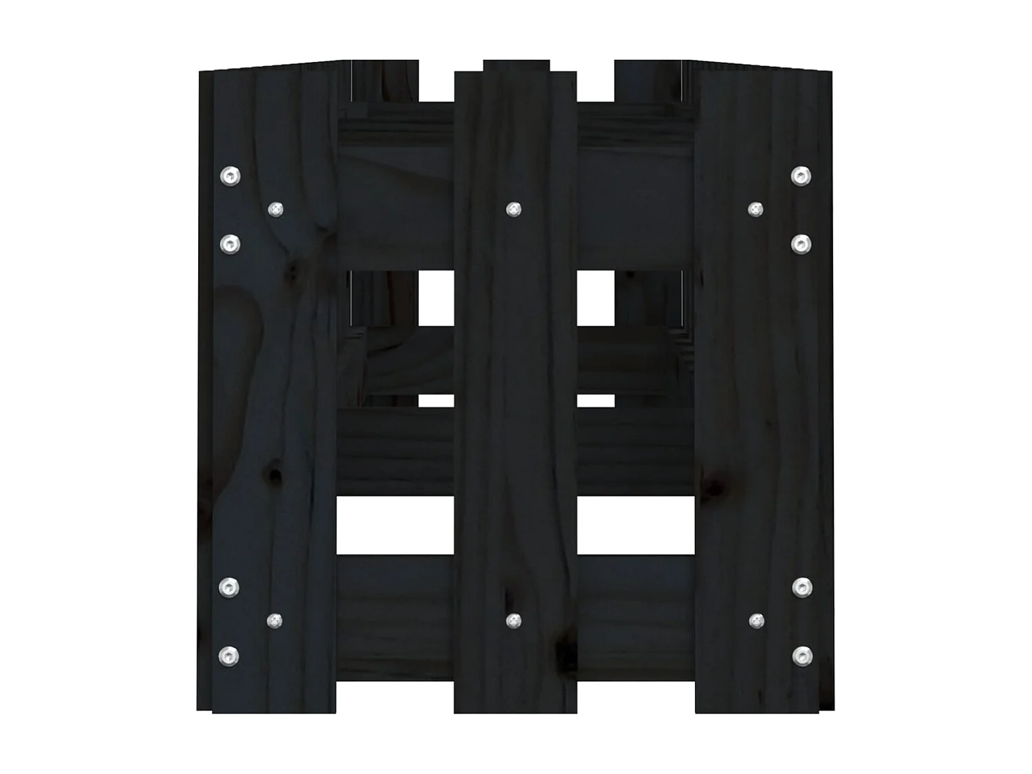 Arriate elevado jardín con valla madera pino negro 200x30x30cm