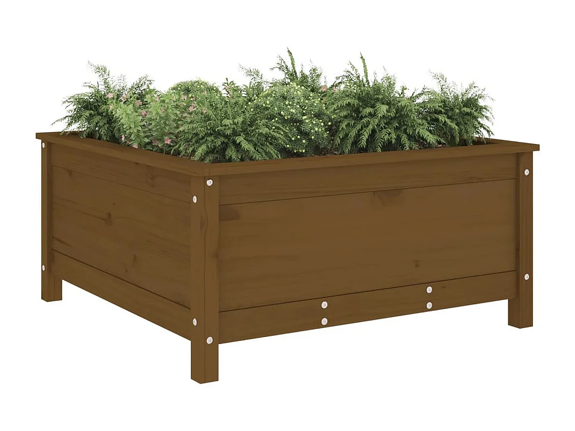 Jardinière marron miel 82,5x82,5x39 cm bois massif de pin