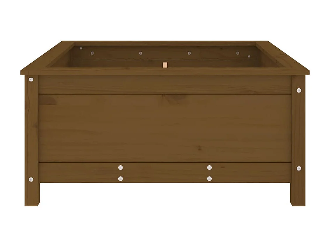 Jardinera madera maciza de pino marrón miel 82,5x82,5x39 cm