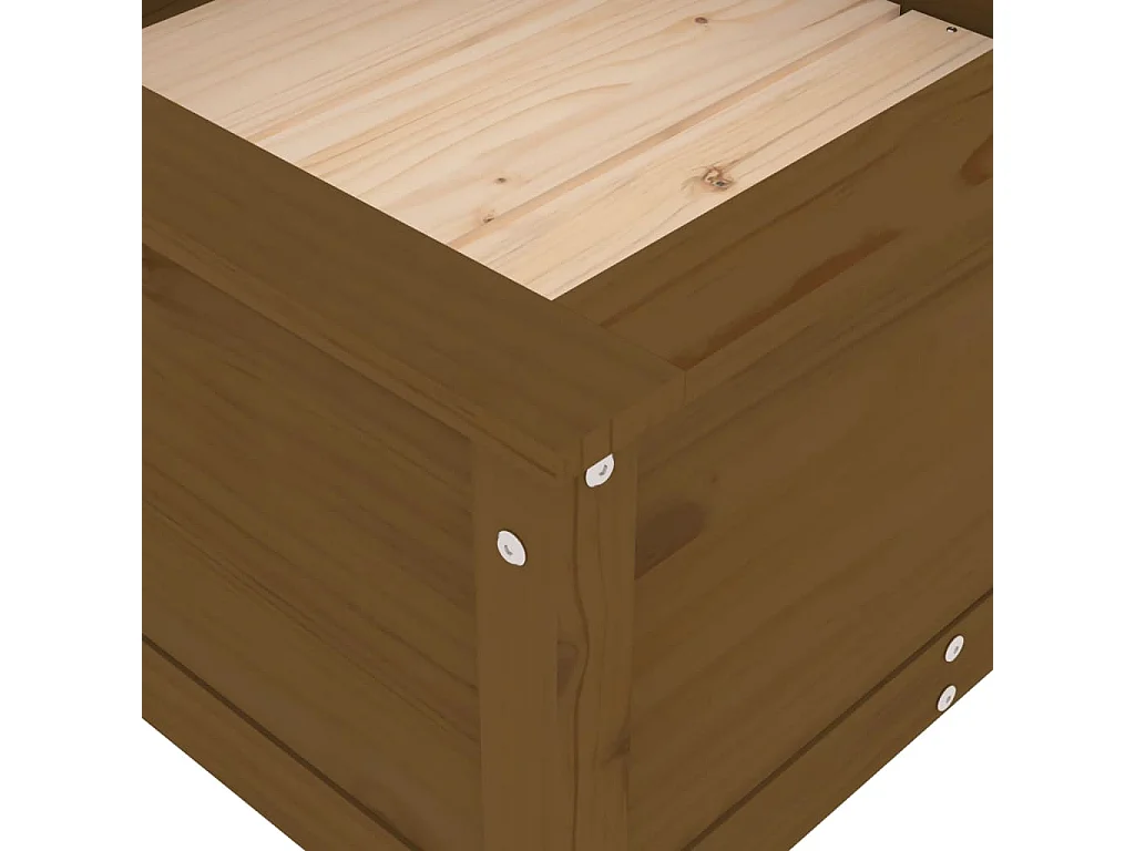 Jardinera madera maciza de pino marrón miel 82,5x82,5x39 cm