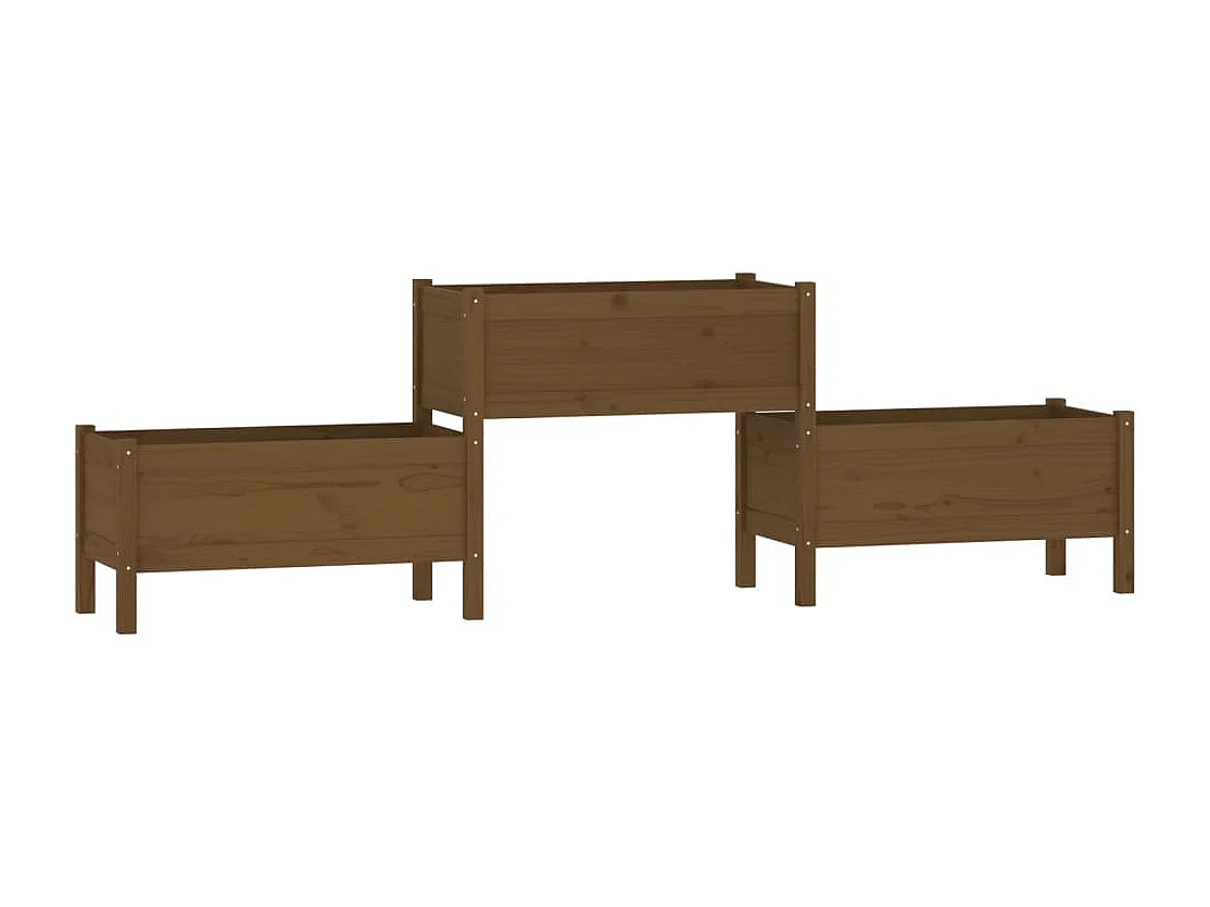 Jardinière Marron miel 245,5x44x75 cm Bois massif de pin