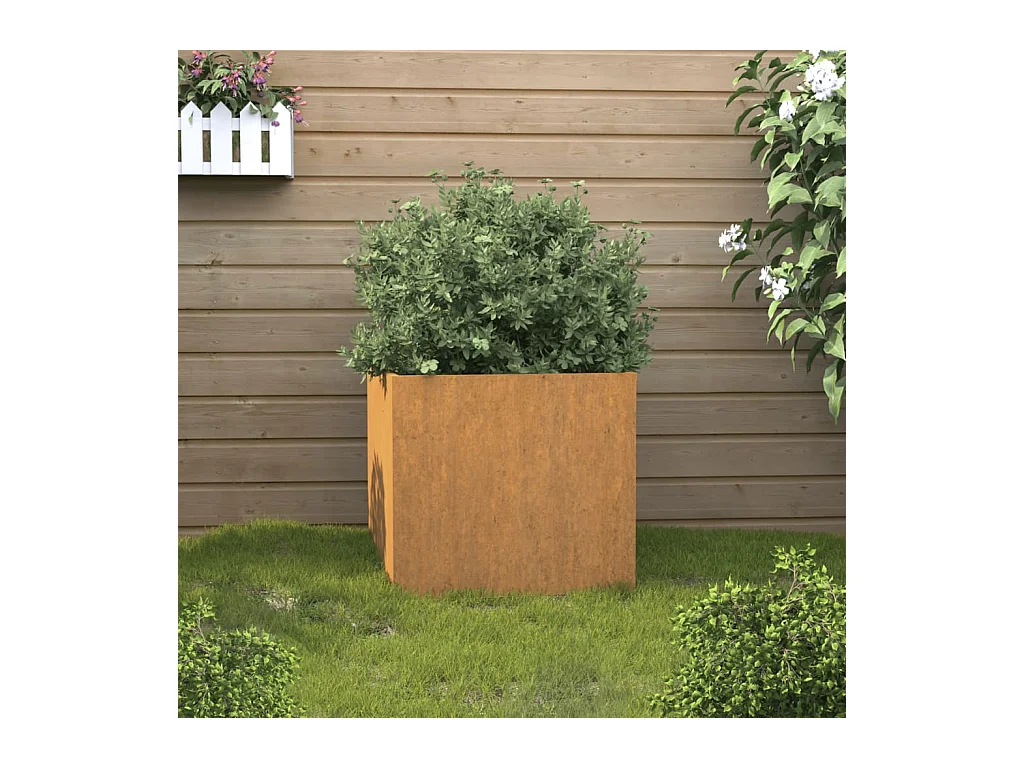 Jardinera de acero corten 32x30x29 cm