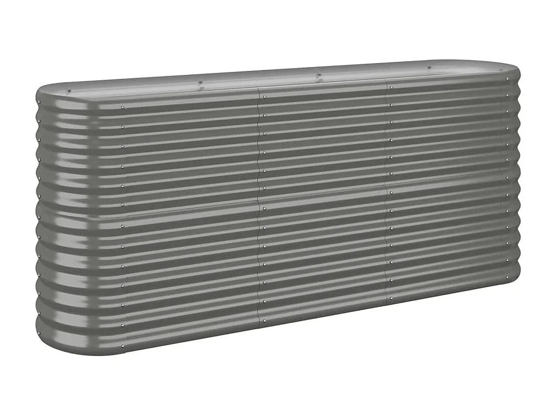 Lit surélevé de jardin Acier enduit de poudre 152x40x68 cm gris