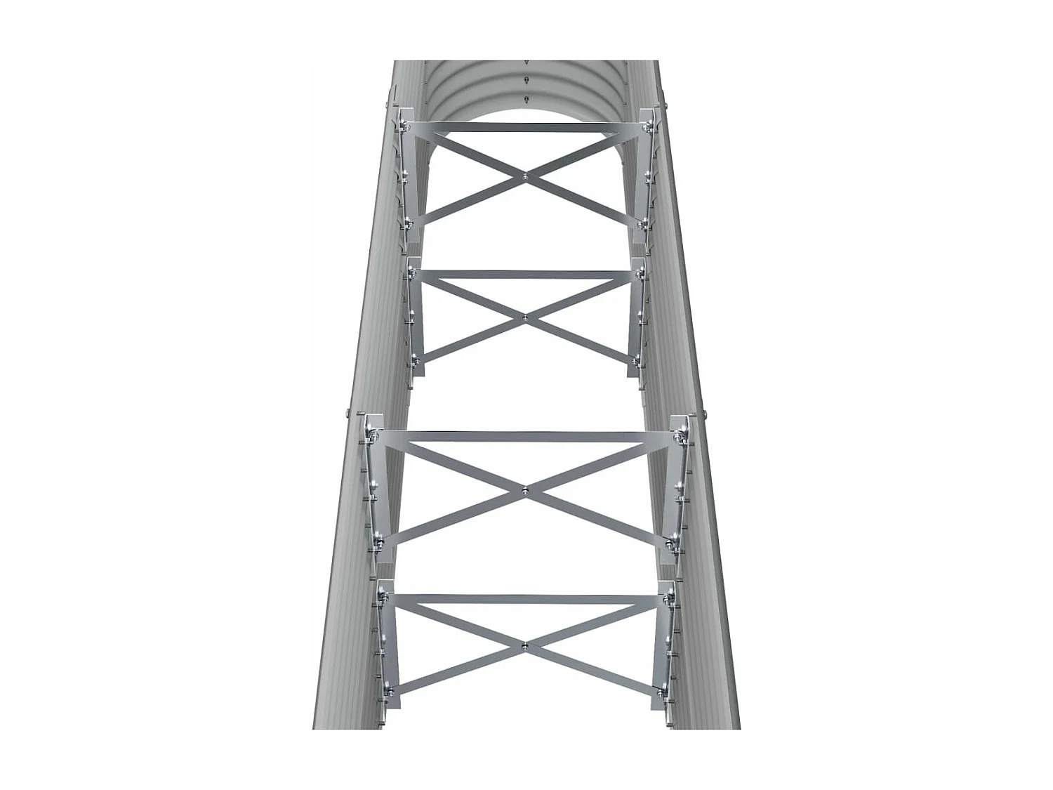 Lit surélevé de jardin Acier enduit de poudre 152x40x68 cm gris