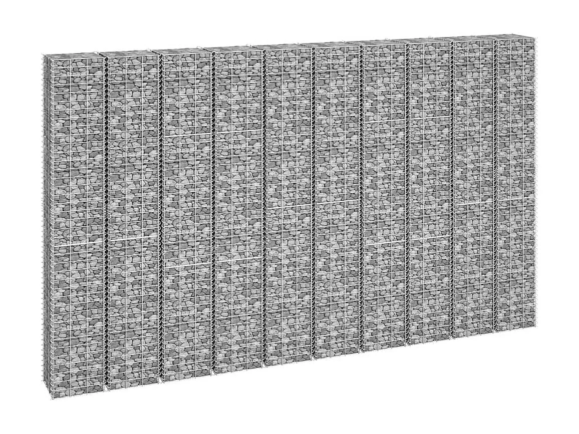 Lits surélevés en gabion 4 pièces 30x30x50/100/150/200 cm Fer