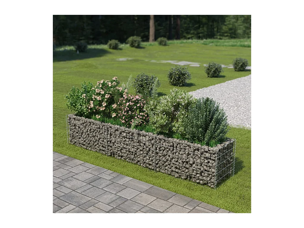 Lit surélevé à gabion Acier galvanisé 270x50x50 cm