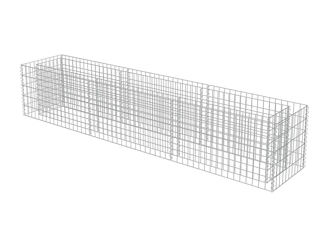 Lit surélevé à gabion Acier galvanisé 270x50x50 cm