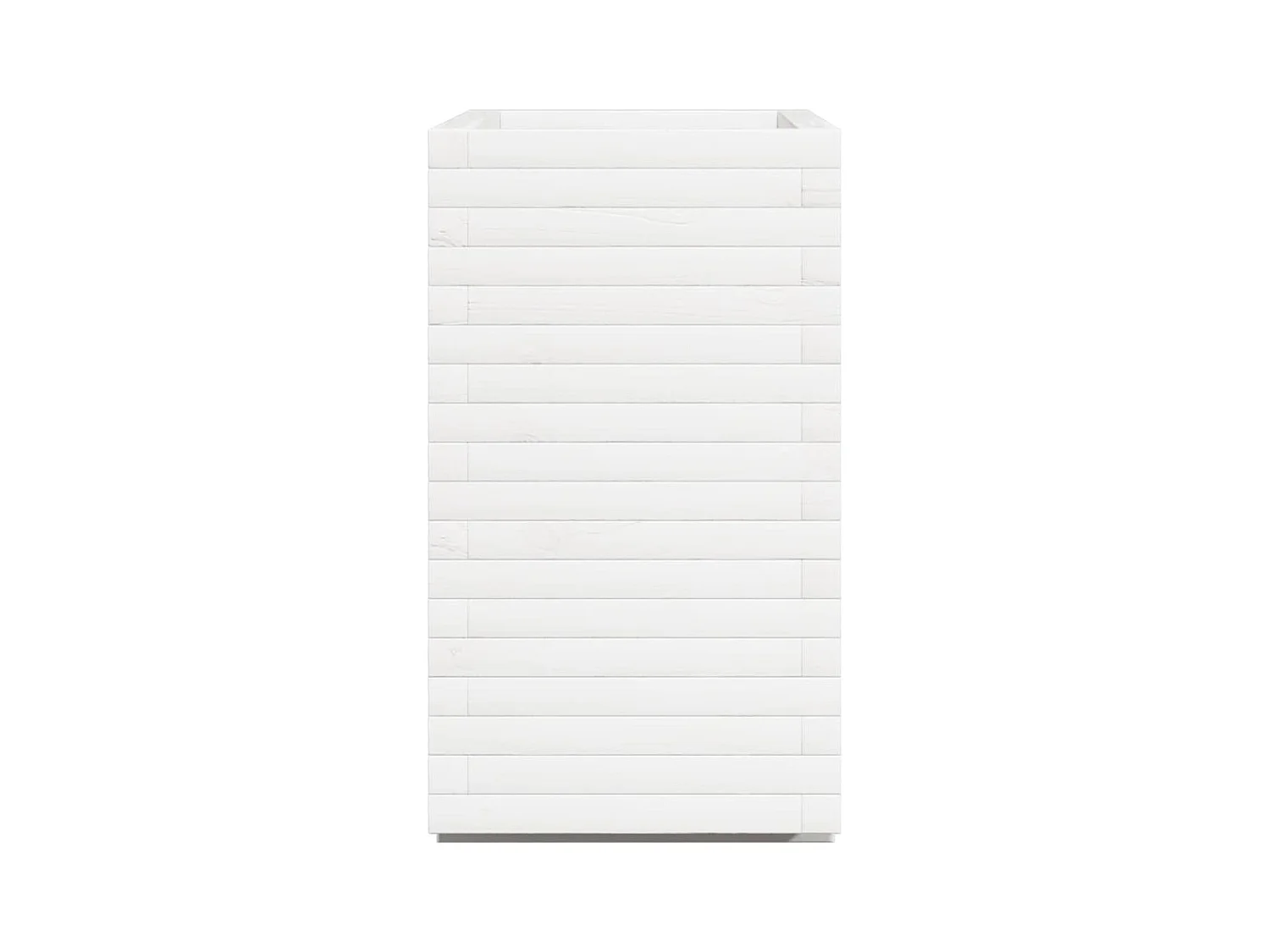 Jardinière blanc 70x40x72 cm bois de pin massif
