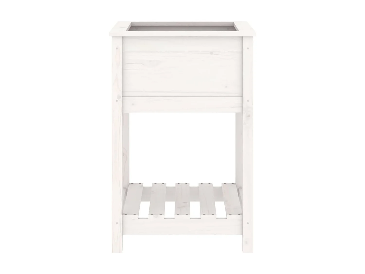 Vaso/floreira com prateleira 54x54x81 cm pinho maciço branco