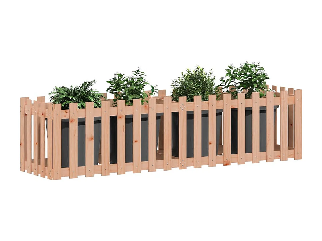 Arriate elevado jardín valla madera maciza Douglas 200x50x50 cm