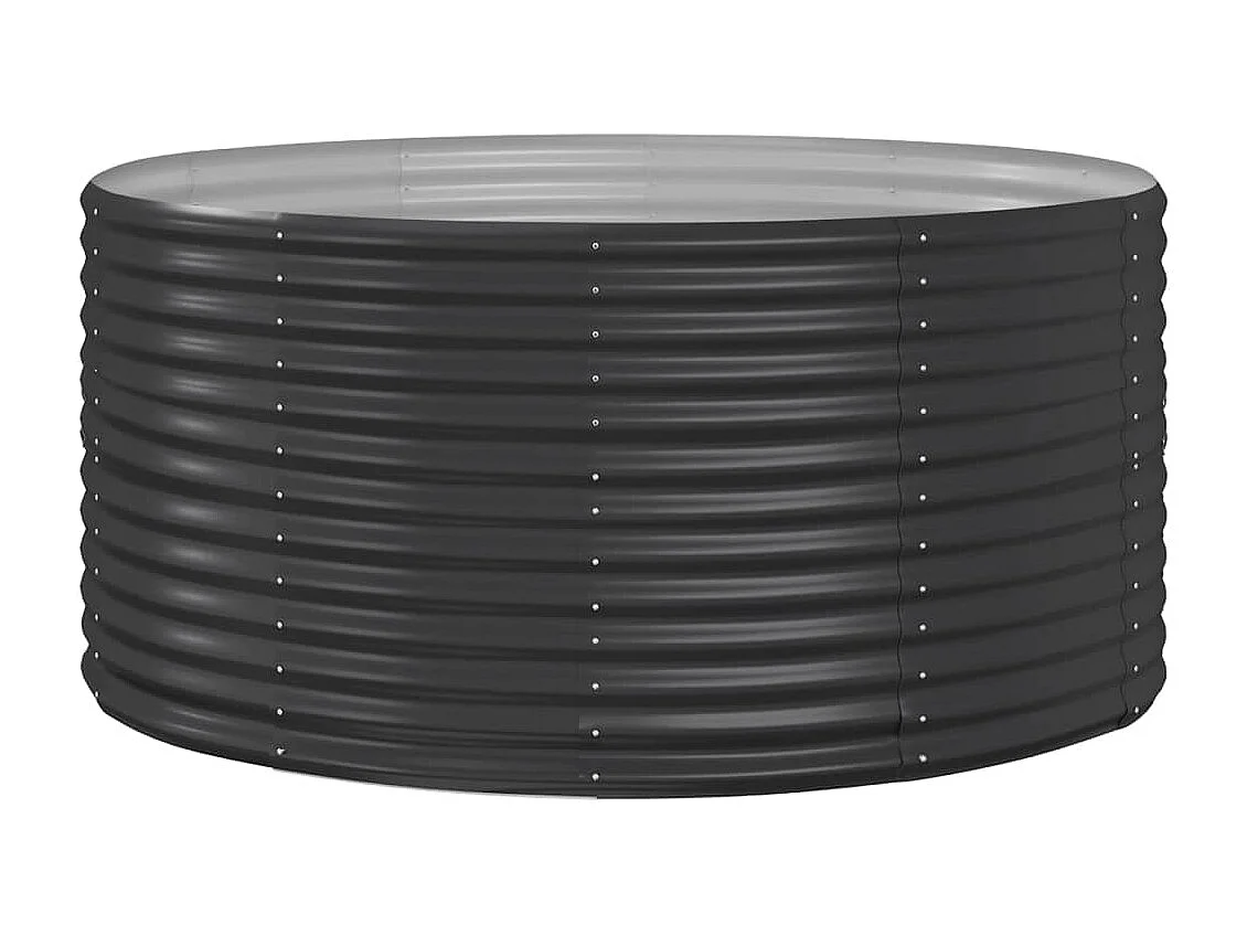 Canteiro elevado jardim 140x140x68 aço revestido a pó antracite