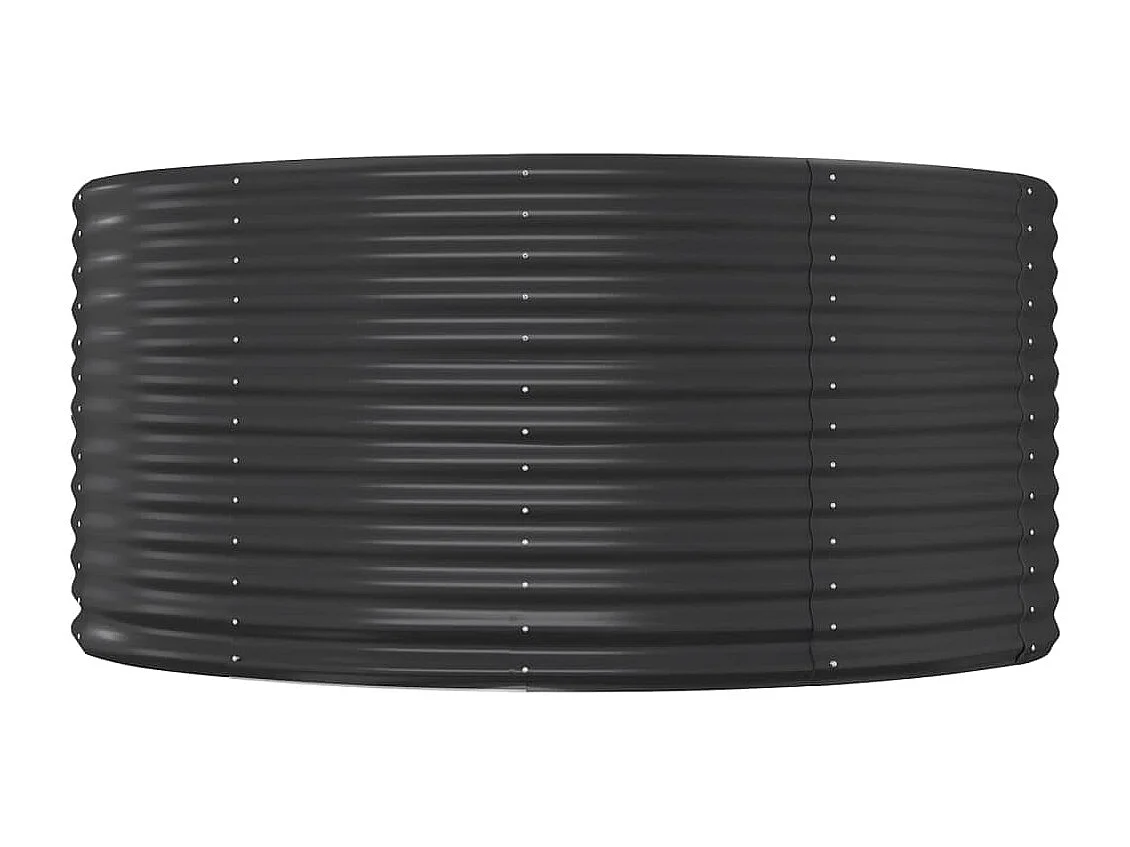 Canteiro elevado jardim 140x140x68 aço revestido a pó antracite