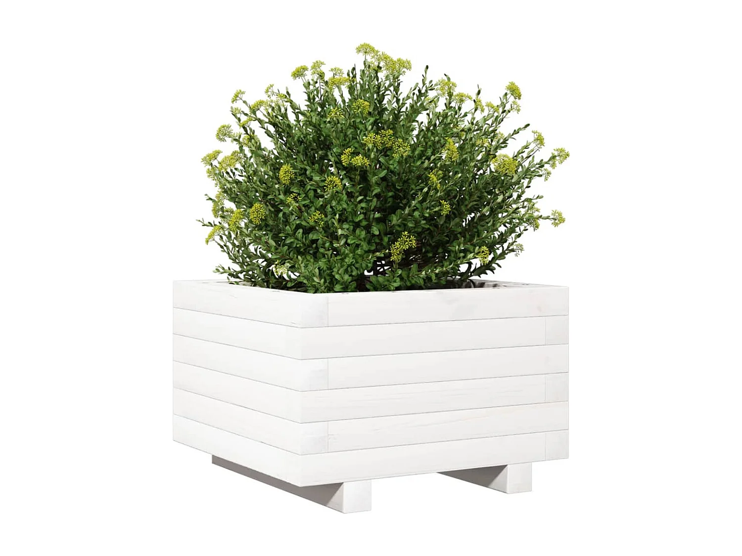 Vaso/floreira de jardim 40x40x26,5 cm pinho maciço branco