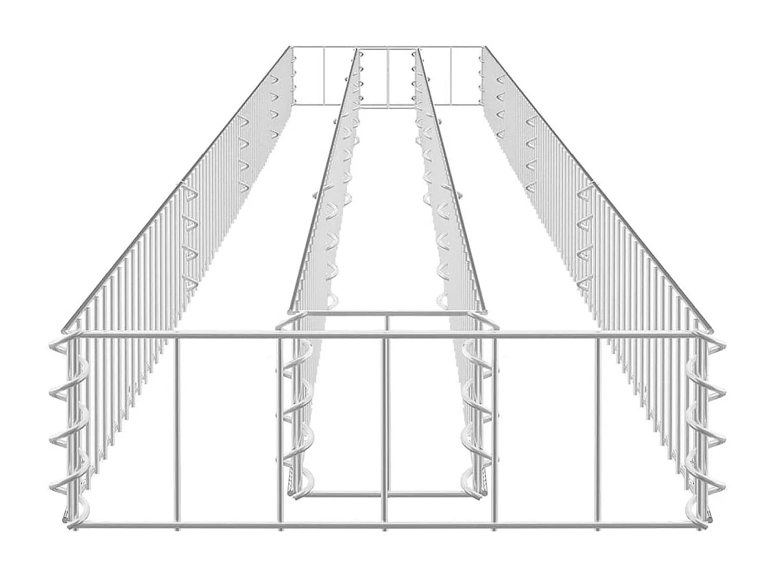 Lit surélevé à gabion Acier galvanisé 360x30x10 cm