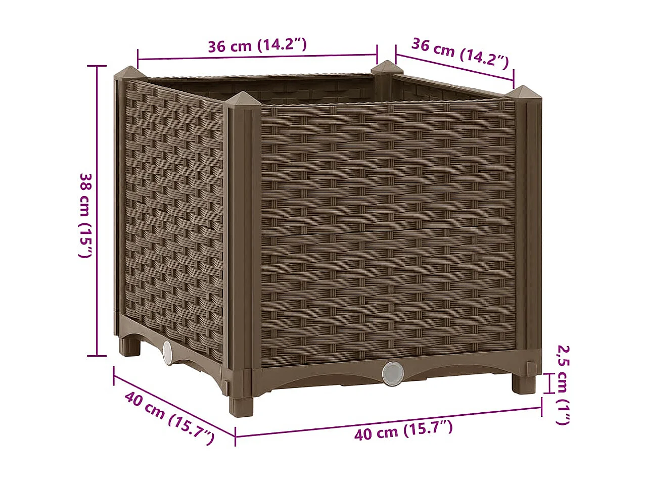 Arriate 40x40x38 cm polipropileno