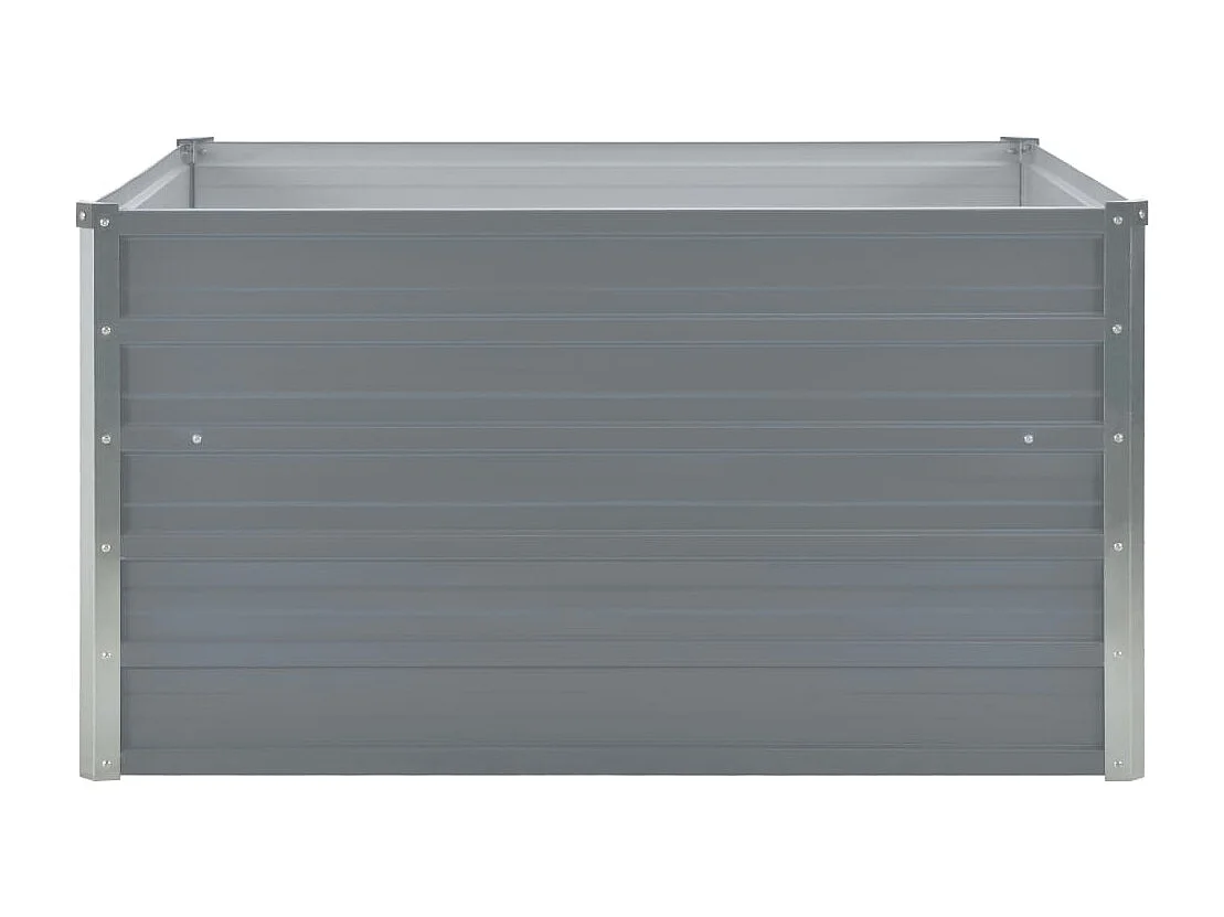 Canteiro jardim elevado 100x100x45 cm aço galvanizado cinzento