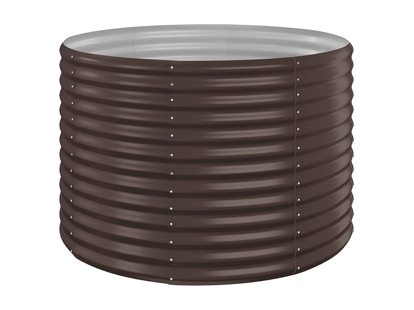 Canteiro elevado jardim 100x100x68 aço revestido a pó castanho